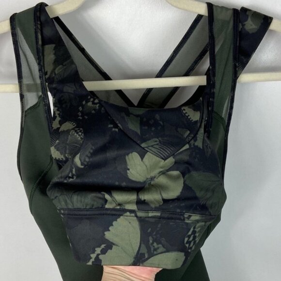 Lululemon Super Sport Tank Top Gator Green Biggie Fly Size 2 Built in Bra Yoga - Picture 8 of 11